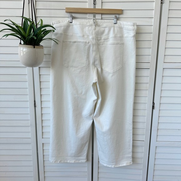 New Madewell The Perfect Vintage Wide Leg Crop Jeans Cream Pant‎ Plus Size 20W - Picture 4 of 11